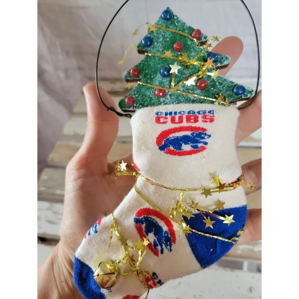 Chicago‎ Cubs homemade ornament Xmas tree baseball